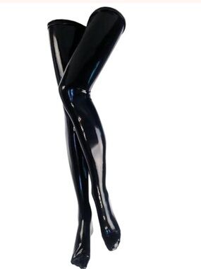 100% latex rubber stockings libidex from fitting left and right foot